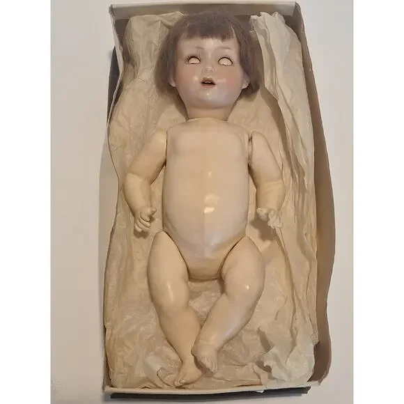 Antique German Bisque Head Doll Schoen Halbig S&H PB 4/0 w Clothing - Picture 1 of 13